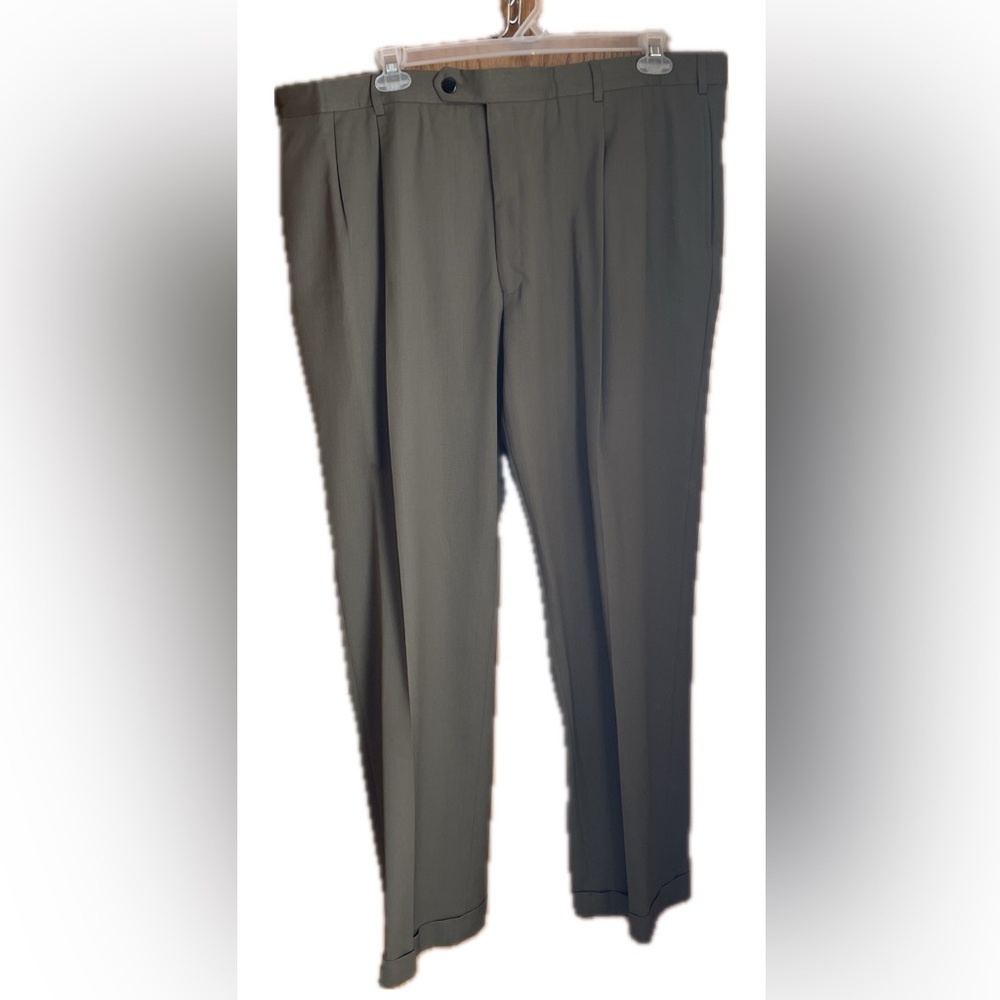 Jos. A. Bank Dark Olive Green Dress Pants, Men’s Classic Style, 42x32